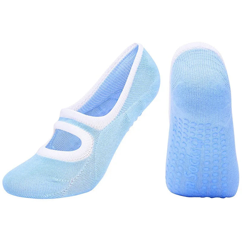 Women Yoga Pilates Socks Anti-Slip Socks Breathable Cotton Ballet Socks Good Grip for Women