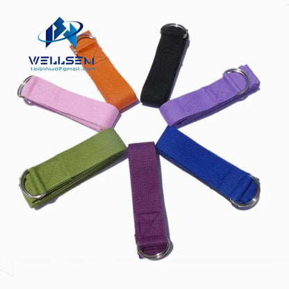 New Multi-Colors Women Yoga Stretch Strap D-Ring Belt Fitness Exercise Gym Rope Figure Waist Leg Resistance Fitness Band