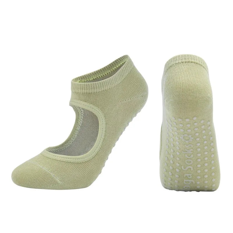 Women Yoga Pilates Socks Anti-Slip Socks Breathable Cotton Ballet Socks Good Grip for Women