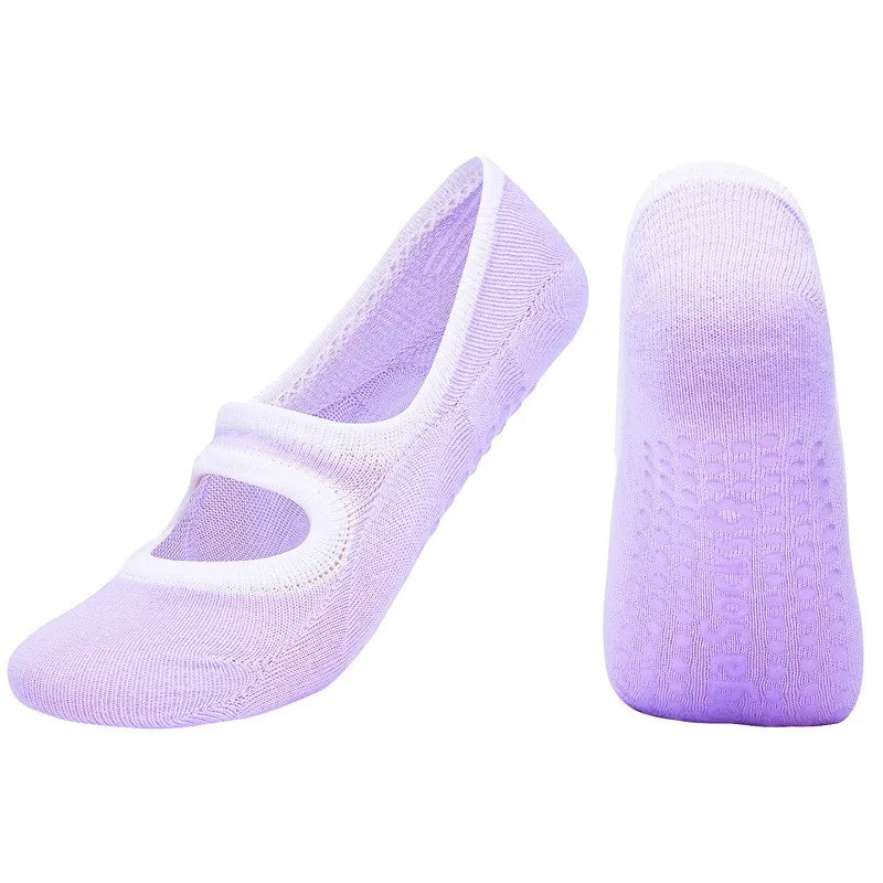 Women Yoga Pilates Socks Anti-Slip Socks Breathable Cotton Ballet Socks Good Grip for Women