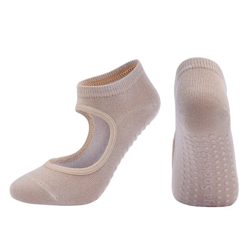 Women Yoga Pilates Socks Anti-Slip Socks Breathable Cotton Ballet Socks Good Grip for Women