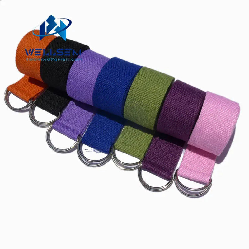 New Multi-Colors Women Yoga Stretch Strap D-Ring Belt Fitness Exercise Gym Rope Figure Waist Leg Resistance Fitness Band